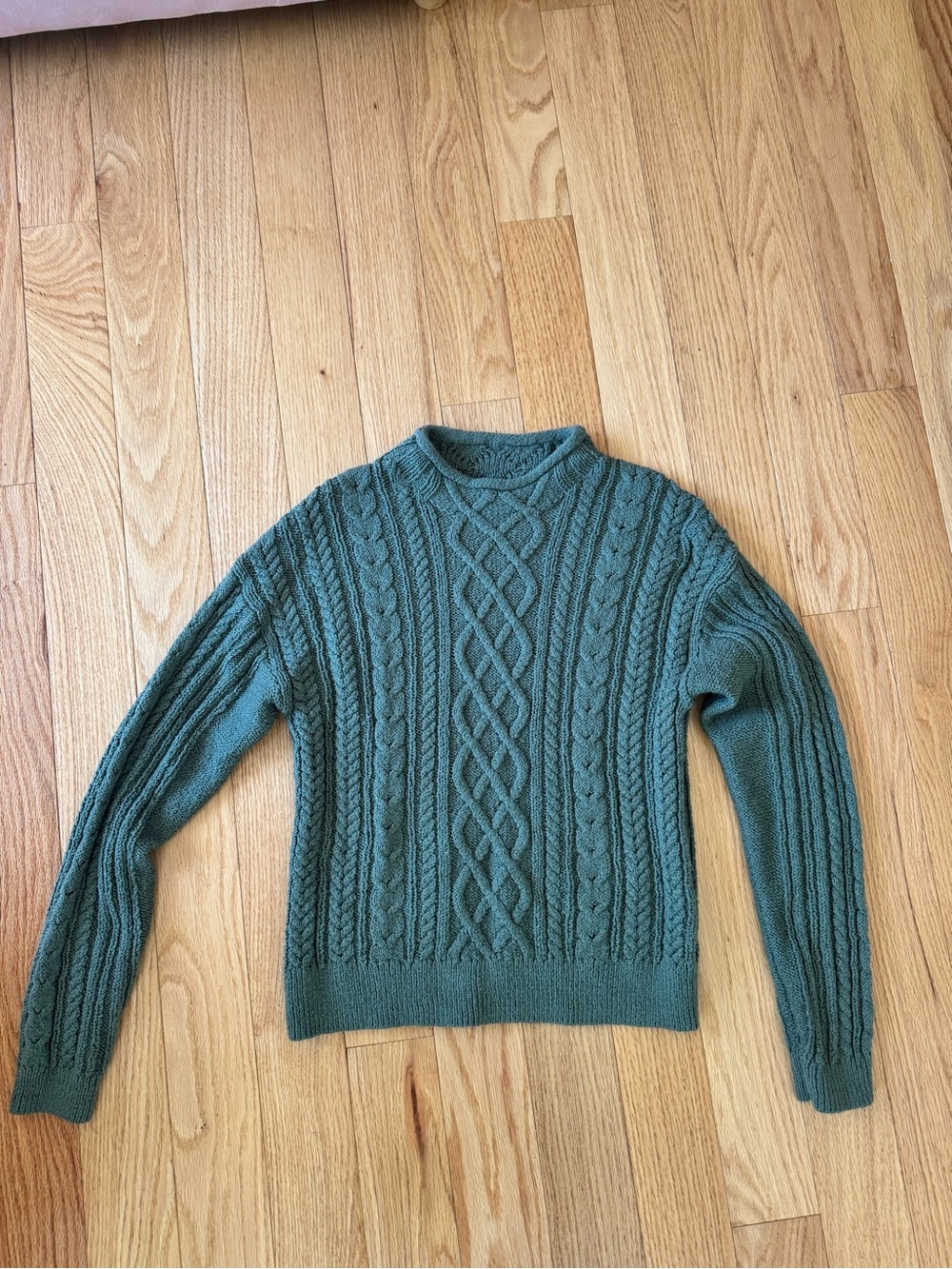 J. Crew Sage Green Textured Cable Knit Sweater
